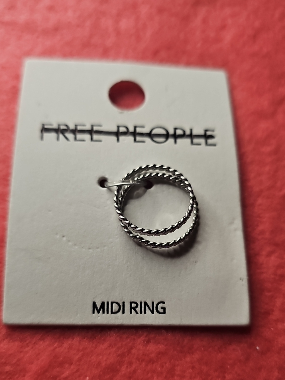 Free People Silver Twisted Double Hoop Midi Ring.. THESE ARE ADJUSTABLE AND  NWT